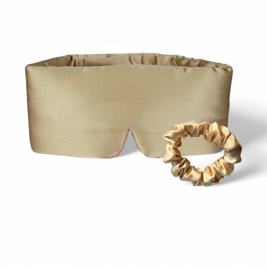 Silk&Glow Schlafmaske 100% Seide inkl. Seidenscrunchie & Washbag