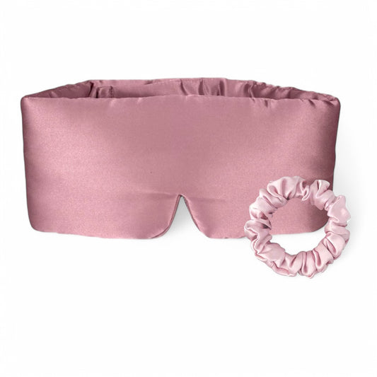 Silk&Glow Schlafmaske 100% Seide inkl. Seidenscrunchie & Washbag