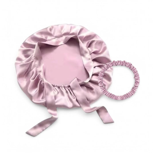 Silk&Glow Haarschutz Bonnet inkl. Scrunchie 100% Seide