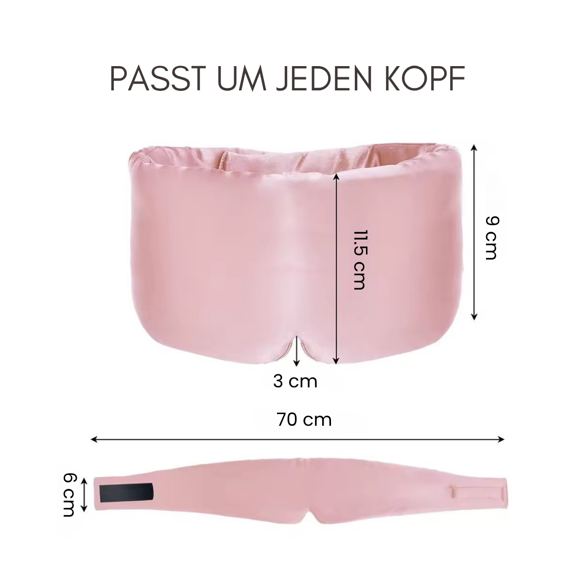 Silk&Glow Schlafmaske 100% Seide inkl. Seidenscrunchie & Washbag