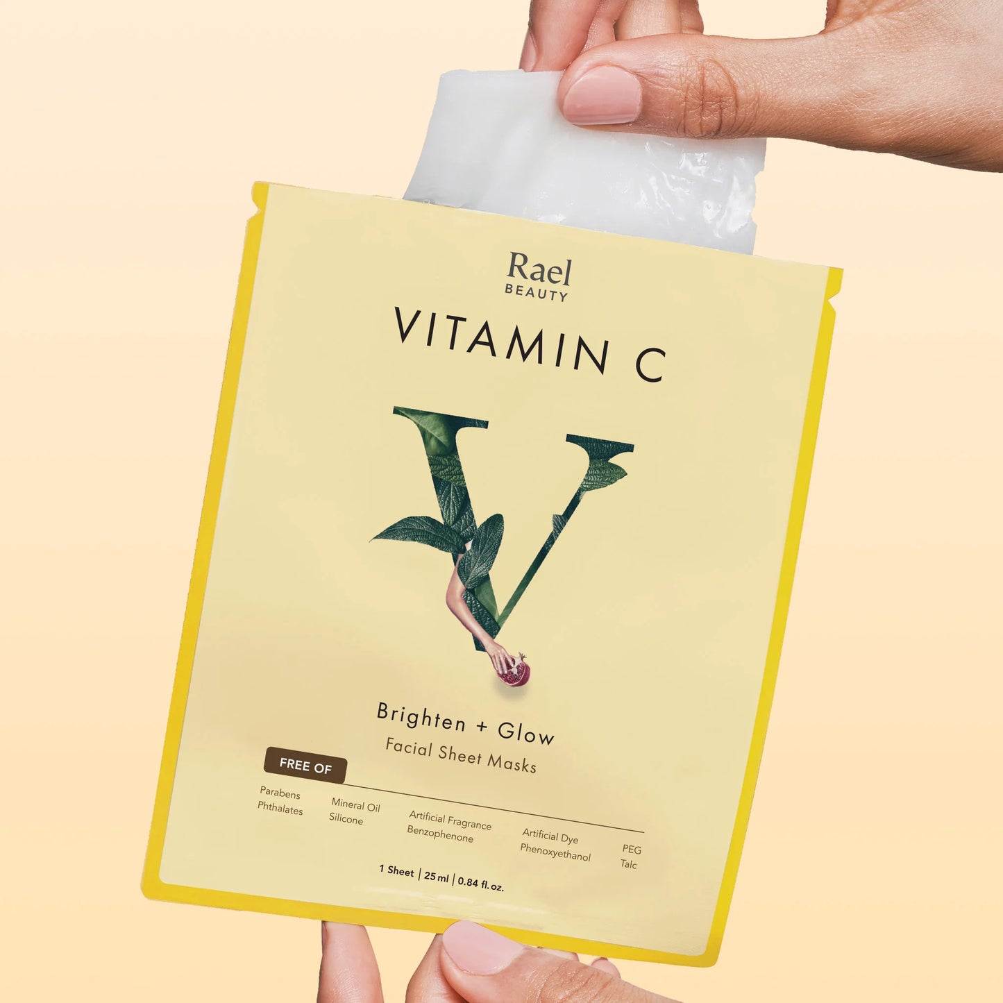 Vitamin C Tuchmaske, Brighten + Glow, 5 Stück (Marke: Rael)