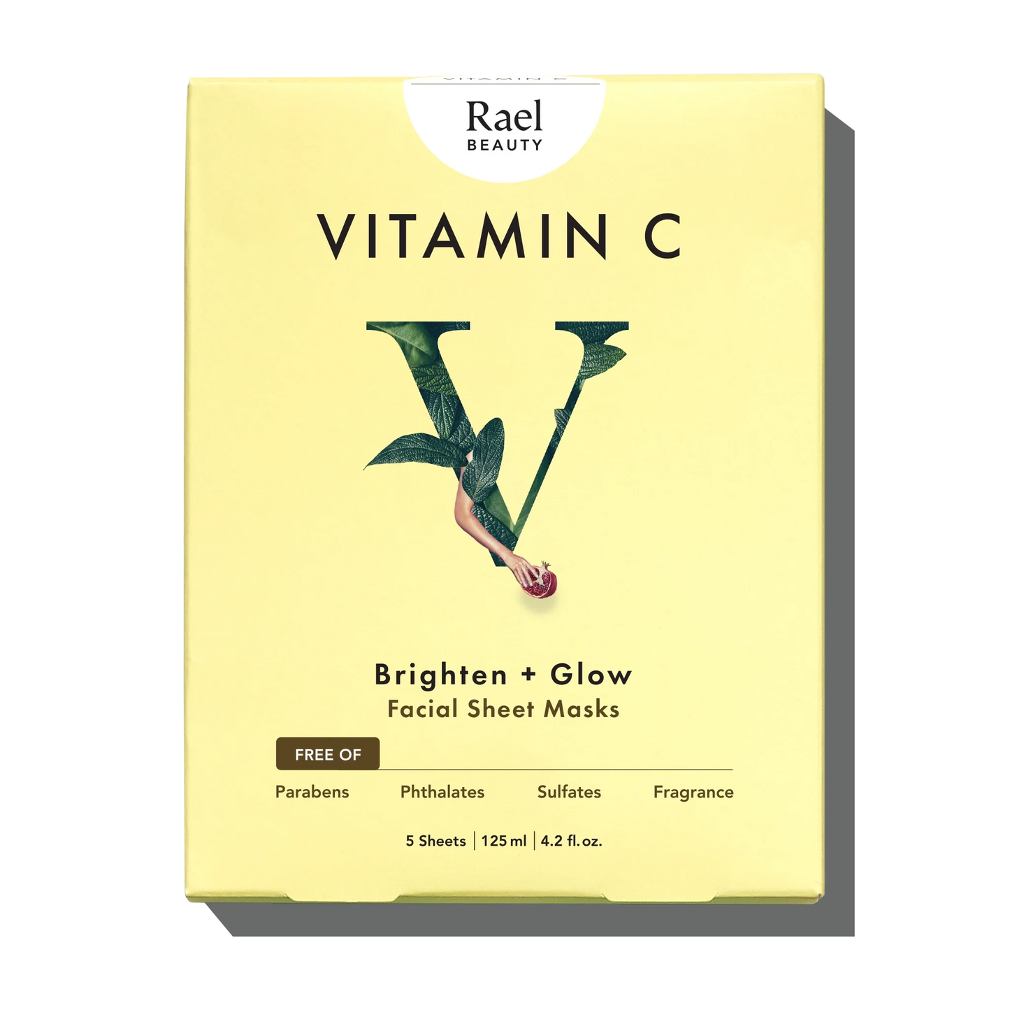 Vitamin C Tuchmaske, Brighten + Glow, 5 Stück (Marke: Rael)